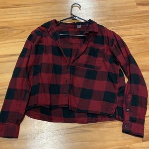 🔵Crop Flannel